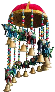 Porte en forme d'éléphant Rajasthani faite à la main, décoration murale colorée, suspension Mobile, style ethnique, vente en gros, 1 paire - Product Image 2