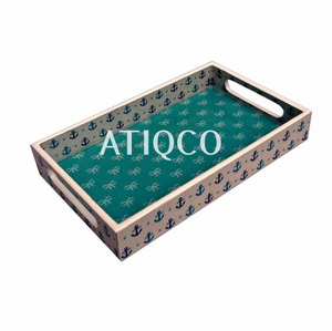 Plateau en bois de vente chaude indien impression géométrique dernier et élégant plateau classique MDF vente chaude plateau décoratif - Product Image 6