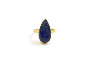 Meilleure vente bague Boho faite à la main pierre précieuse naturelle doublet pierre de naissance réglable avec finition dorée pierre à facettes coupée - Product Image 2