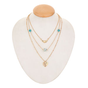 Cadena de celosía con diamantes de imitación, joyería chapada en oro de alta calidad, cadena de costura, collar con estilo, collar, medalla, novedad - Product Image 1