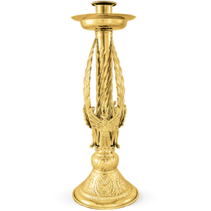Brassworld bougeoir d'église à grand bras en laiton poli de l'Inde fournitures d'église de Style religieux - Product Image 6