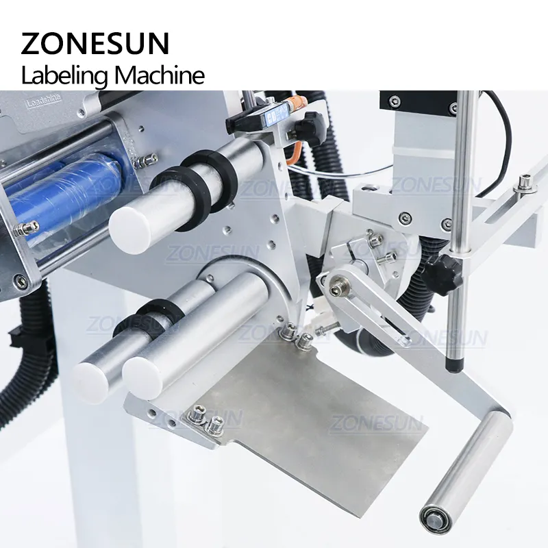 ZONESUN 자동 평면 광장 병 상자 포장 가방 라벨 기계 생산 라인