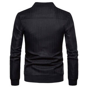 Chaqueta Bomber Casual de Forro Polar para Hombre, Cálida para Invierno, Corte Ajustado, Tallas Grandes, Transpirable, de Secado Rápido, Cuello en V, Cierre de Cremallera, Poliéster - Product Image 4