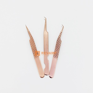 แหนบต่อขนตาสแตนเลสสีโรสโกลด์ระดับมืออาชีพ 45 องศา สำหรับแยกขนตาและเพิ่มวอลลุ่ม ป้องกันแม่เหล็ก รุ่นปรับปรุงใหม่ - Product Image 3