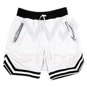 Short athlétique pour homme, logo personnalisé, 100% coton, sublimation, basket-ball avec poches latérales à fermeture éclair, short décontracté - Product Image 2