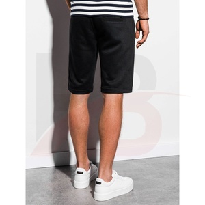Short de survêtement noir de style décontracté pour hommes avec impression numérique à motif solide au prix de gros - Product Image 2
