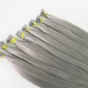 Big Wholesale human hair bulk hair extensions 100% <b>silky</b> straight unprocessed virgin hair from Vietnam - Product Image 1