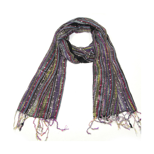 100% Viscose Unisex Colorful <b>Scarf</b> <b>Black</b> at Wholesale - Product Image 1