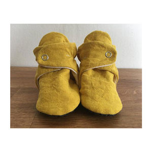 Botines de bebé recién nacido fabricante botines recién nacidos niña botines de bebé de tela de algodón orgánico suave - Product Image 1