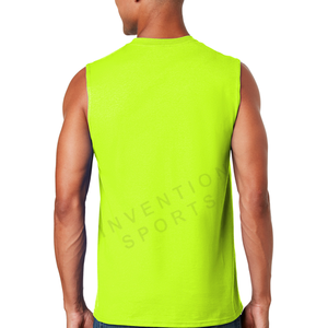 Wholesale <b>Sleeveless</b> <b>T</b>-<b>Shirt</b> <b>for</b> <b>Men</b> 100% Cotton Customized Plain Blank Fitness <b>T</b>-<b>Shirt</b> Casual Style Breathable Knitted Weaving - Product Image 3