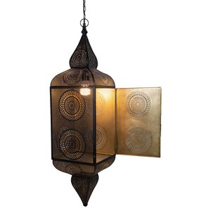 Handmade Moroccan Style <b>Black</b> and Gold Hanging <b>Lantern</b> Ceiling Light Fixture Best Quality New for Christmas Decorative Purpose - Product Image 2