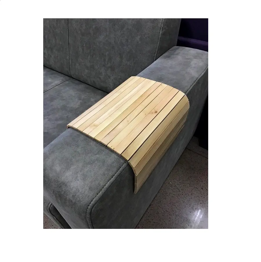 Solid Wood Sofa Arm Table Fordable Sofa Tray Couch Bamboo Mango Pine Wood from Isar International LLP