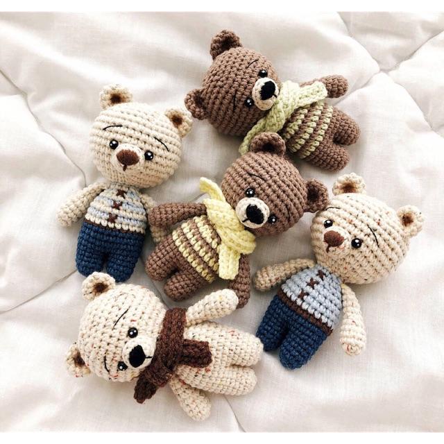 Ensemble de jouets ours en peluche au Crochet, pouces, haute qualité, Amigurumi