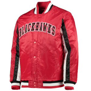 Veste de basket-ball en satin de soie brodée personnalisée Vestes de baseball Letterman à la mode Vestes d'université personnalisées - Product Image 5