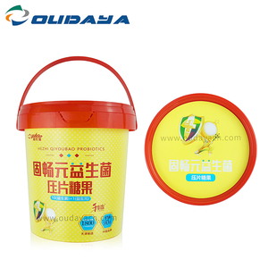 food grade candy chookie container plastic bucket with lids and handle