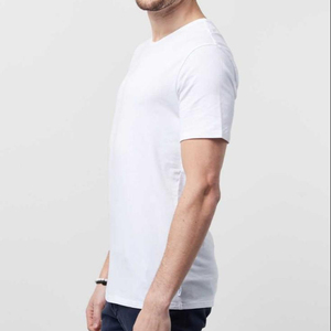 Hommes Vente Chaude Uni Basique 100% T-shirt en coton/En Gros Pas Cher Col rond Manches Courtes T-shirt - Product Image 1