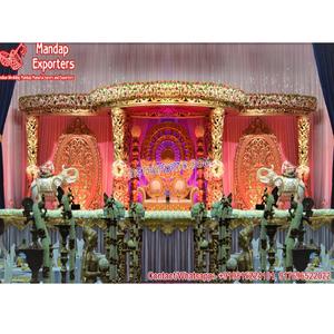 Mandap Portátil Profesional para Bodas Hindúes del Sur de la India, Tema Dorado, para Bodas Malasias, Ceremonia Sagrada de Mangalyam, Canadá - Product Image 1