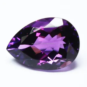 ジュエリー作り高品質天然石ブラジル紫アメジスト卸売紫アメジスト梨ファセットルースジェムストーン