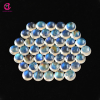 4MM-6MM 100% naturel arc-en-ciel pierre de lune Super Fine ronde Cabochon Top qualité pierres blanches pour bijoux usine prix de gros