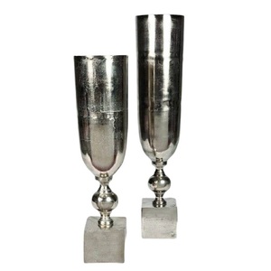 Juego de macetas de metal de lujo hechas a mano, jarrón sencillo clásico elegante de dos piezas al por mayor para ocasiones de boda - Product Image 3