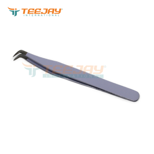 TEEJAY ELT-335 Stainless Steel Powder Coated L Boot Eyelash Tweezer with Perfect Grip Smooth Tip for Easy Fanning - Product Image 6
