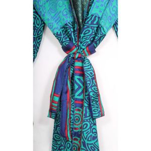 Vintage Silk Sari Kimono <b>Women's</b> Bohemian Summer Breathable Sleepwear Festival Robe Spaghetti Strap - Product Image 6