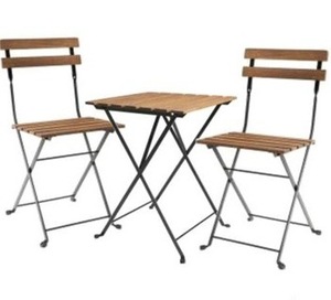 BeNK Ensemble de Bistro Pliable en Acacia de Haute Qualité Chaise de Table Design Moderne pour Intérieur Extérieur pour Salon Hôtel Jardin Cour - Product Image 4