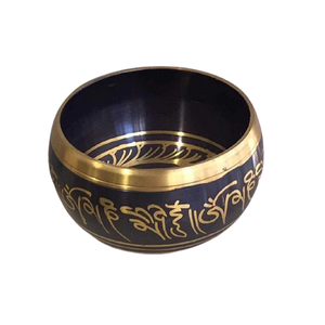 Cuenco tibetano de diseño atractivo, cuenco de Canto de Color negro pintado a mano para meditación, uso curativo de sonido - Product Image 5