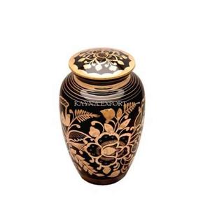 Urna de Metal de Latón de Primera Calidad con Grabado de Flores Multicolores, para Venta al por Mayor a un Precio Accesible, Artículos Funerarios - Product Image 2