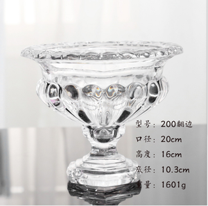 Jarrón de flores de cristal elegante hecho a mano de estilo europeo con flor artificial - Product Image 1