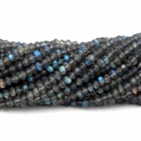 Perles de pierres précieuses de qualité supérieure, labradorite grise bleue feu, facettées, rondes, 3 mm-4 mm, pour la fabrication de bijoux, fournisseur tiers