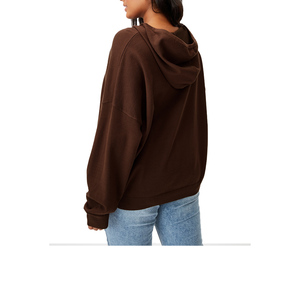 Nuevas llegadas OEM, colección de invierno, sudaderas holgadas con capucha para mujer, de cachemir, con colores en contraste, cálidas y a la moda. - Product Image 5