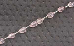 Cuentas de Briolette con forma de lágrima, 21 unidades, pequeñas y facetadas, piedras preciosas naturales de cuarzo rosa para pulsera, collar, joyería - Product Image 5