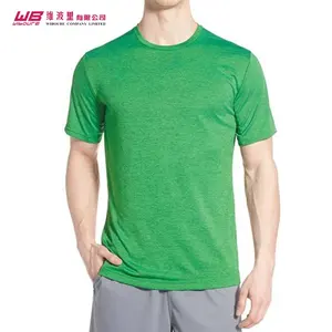 Groothandel Private Label Productie Active Wear 100% Polyester Ademend Spier Fitness V-hals Vlakte T-shirt Voor Unisex