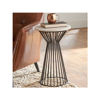 Table basse moderne et élégante avec dessus en marbre et base en métal finition antique Meubles de salon uniques au prix de gros