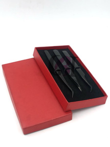 แหนบต่อขนตาแบบตรงปลายโค้งอุปกรณ์เสริมความงามทำจากสเตนเลสสีดำดีไซน์ปลาโลมาแบบมืออาชีพ - Product Image 3