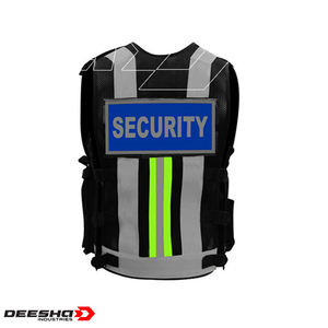 เสื้อแจ็กเก็ตโพลีเอสเตอร์สะท้อนแสงชุดนิรภัยมีซิปปิดปรับแต่งโลโก้ได้กันน้ำมีไฟ LED - Product Image 2