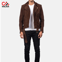 Blouson Bomber d'Hiver en Daim Personnalisé à Col Montant pour Homme, Coupe Oversize, Sans Capuche, en Cuir Daim