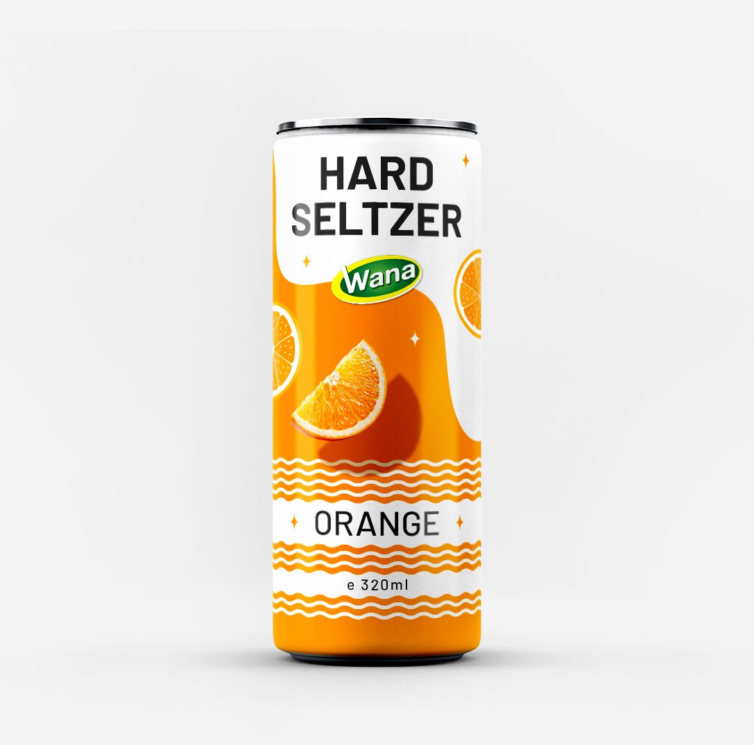 Жесткий спирт Seltzer 5% с ароматом апельсина в консервированных напитках 320 мл-OEM или частная торговая марка