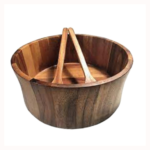 Bol en bois de noyer artisanal de style royal pour la restauration hôtelière, avec cuillère, décoration de table, bol à biscuits - Product Image 1