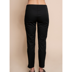 Pantaloni da donna SM Casual a vita alta in cotone, di alta qualità, dritti, a capri, con zip laterale, 100% Made in Italy, per il giorno. - Product Image 2