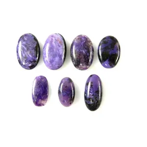 Lila Charoite Loose Stone Cabochon Oval Form, 7 Pc Größe 12x21- 18x26MM 22Gm Großhandel Edelstein Lieferant