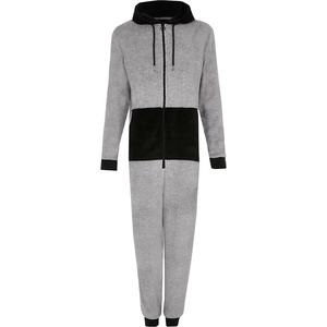 Wholesale Custom <strong>Men</strong> Grey Plush <strong>Fleece</strong> Pajamas Contrast Loungewear <strong>Onesie</strong> <strong>Thick</strong> Warm Sleepwear - Product Image 5