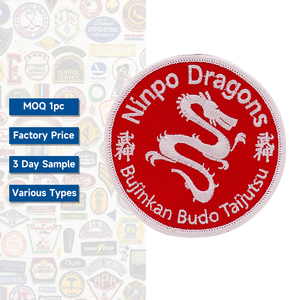 Écusson en coton personnalisé <span class=keywords><strong>Brode</strong></span> Écussons de broderie de dragon rond pour vêtement à capuche personnalisé - Product Image 1