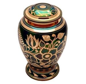 Vente en gros Urne de crémation en aluminium gravée à la main pour fournitures funéraires - Product Image 1