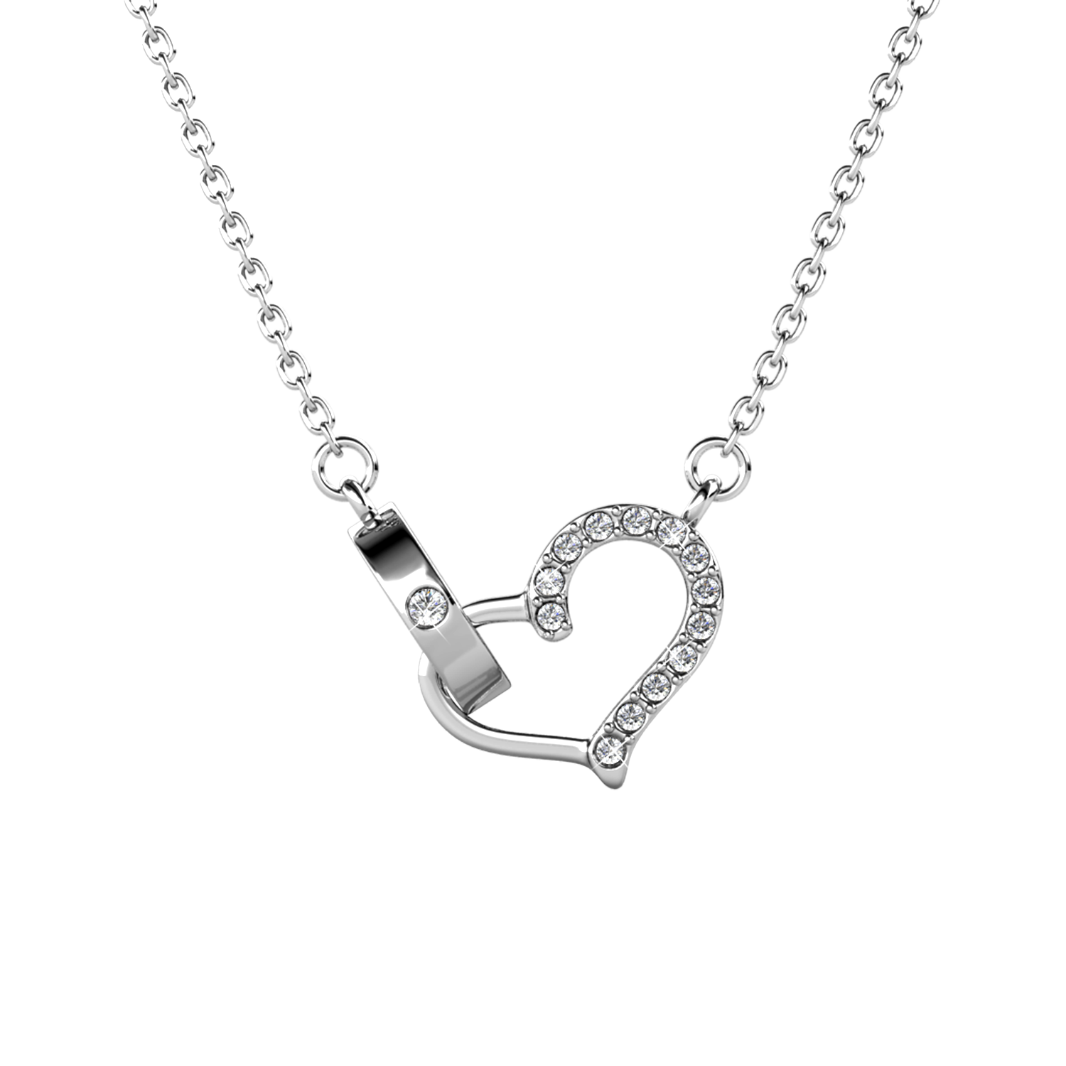 Brass 18k White Gold Plated Women Necklace