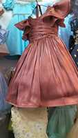 Robe de soirée élégante pour femme, style vintage, ornée de perles et d'un nœud, idéale pour les mariages, les fêtes et la plage, coupe trapèze en satin, vente en gros, naturelle, du Bangladesh