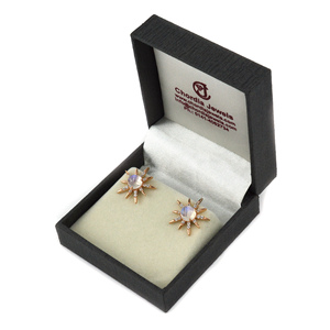 Pendiente de piedra lunar Natural de Plata de Ley 925, joyería de piedras preciosas para aniversario, precio al por mayor - Product Image 4