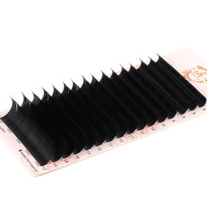 Korean PBT Fiber Ellipse Flat Lashes Split Tip Eyelash Extensions D Curl Vietnam Wholesale Factory Packaging Box Glue Tape OEM - Product Image 3