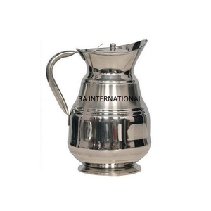 Water Serving and Drinking Wedding Water Server Vessel Handmade Decorative Traditional Design Nickel Plated Metal <b>Jug</b> Flask - Product Image 1